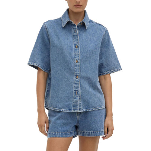 Assembly Label Boxy Denim Short Sleeve Shirt Dark Stone